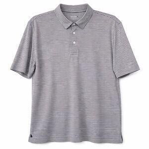 UNTUCKit XXL Striped Polo Shirt Gray Navy 100% Cotton Classic Fit